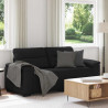 Sofa 2-osobowa, czarna, 180x81x84 cm, tapicerowana tkaniną