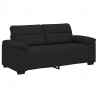 Sofa 2-osobowa, czarna, 180x81x84 cm, tapicerowana tkaniną