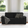 Sofa 2-osobowa, czarna, 180x81x84 cm, tapicerowana tkaniną