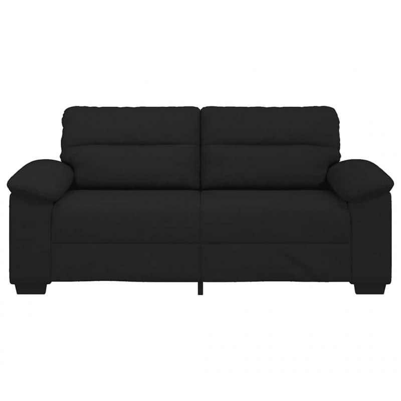 Sofa 2-osobowa, czarna, 180x81x84 cm, tapicerowana tkaniną