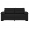 Sofa 2-osobowa, czarna, 180x81x84 cm, tapicerowana tkaniną