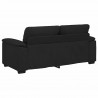Sofa 2-osobowa, czarna, 180x81x84 cm, tapicerowana tkaniną