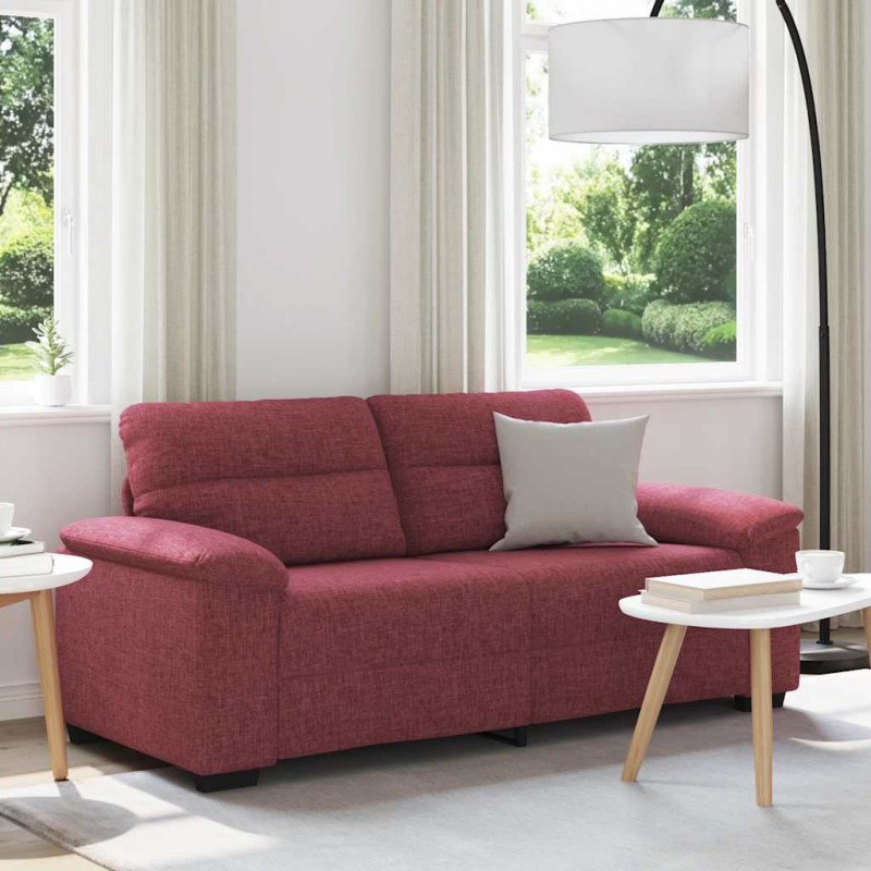 Sofa 2-osobowa, winna czerwień, 180x81x84 cm, tkaniną