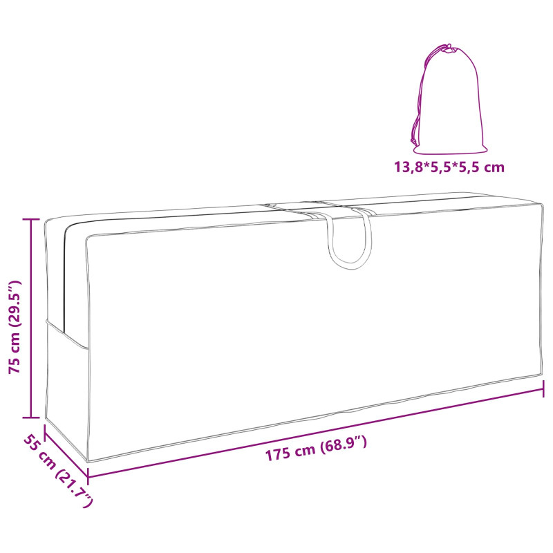 Torba do przechowywania na zewnątrz 175 x 55 x 75 cm