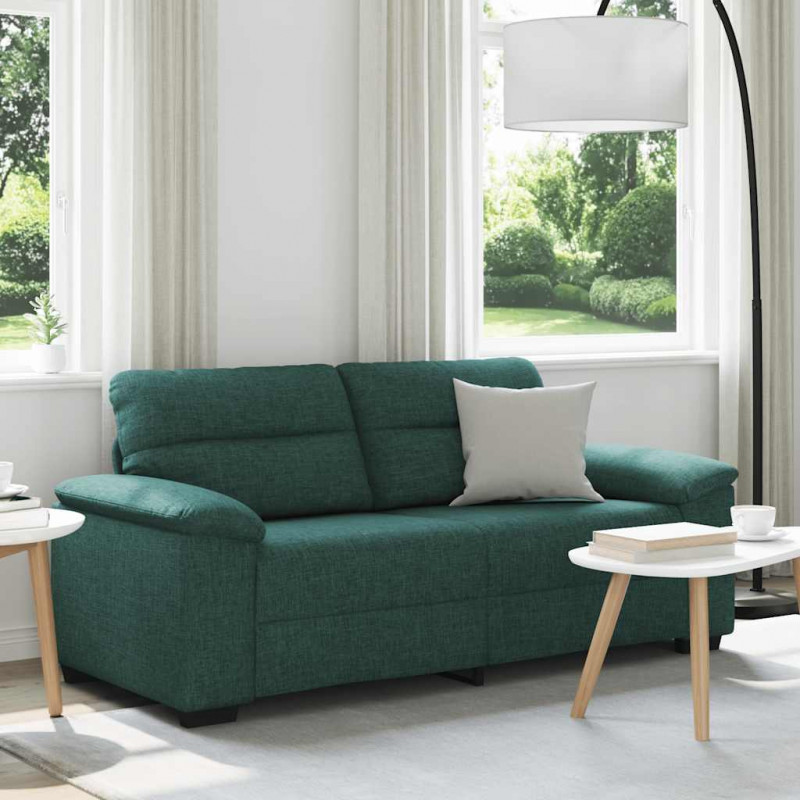 Sofa 2-osobowa, ciemnozielona, 180x81x84 cm, tkaniną