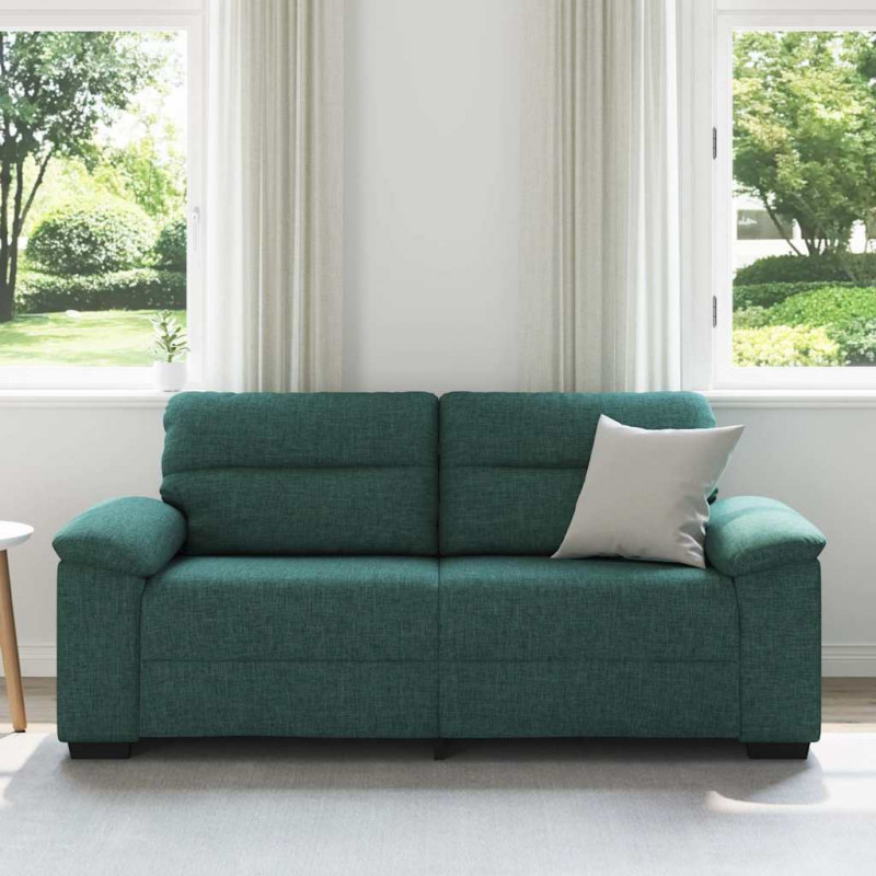 Sofa 2-osobowa, ciemnozielona, 180x81x84 cm, tkaniną