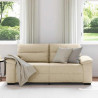 Sofa 2-osobowa, kremowa, 180x81x84 cm, tkaniną