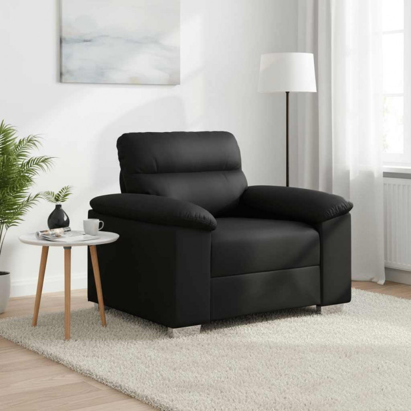 Fotel, czarny, 100x81x84 cm, obity sztuczną skórą