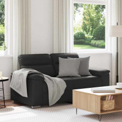Sofa 2-osobowa czarna 160x81x84 cm ze skóry ekologicznej