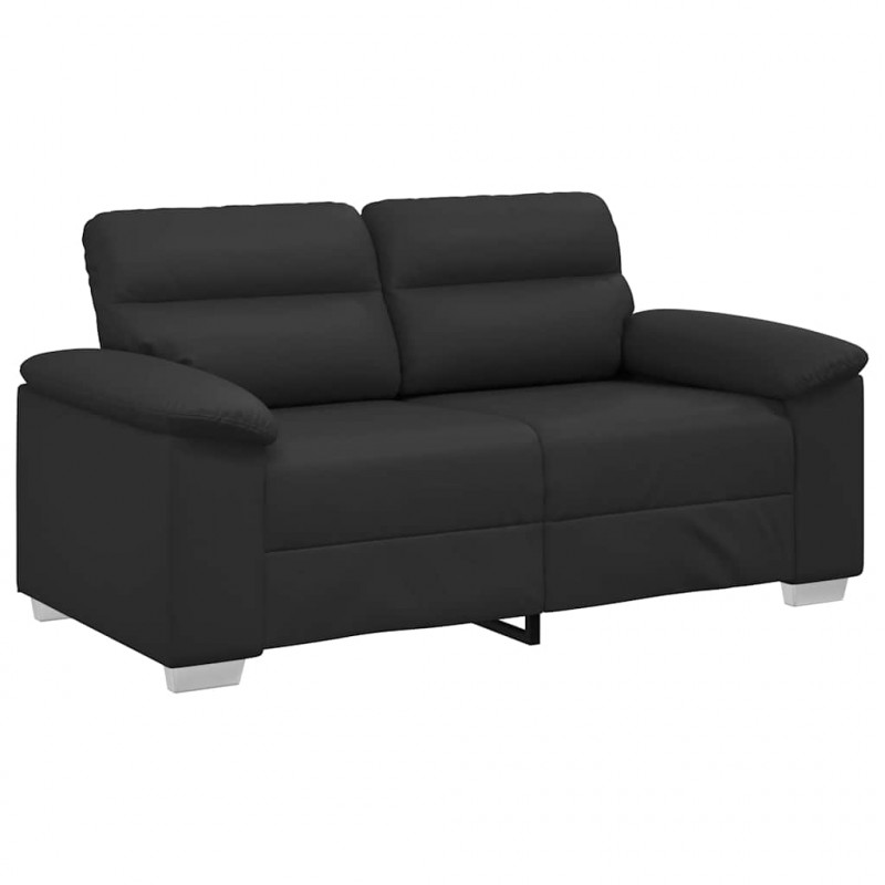 Sofa 2-osobowa czarna 160x81x84 cm ze skóry ekologicznej