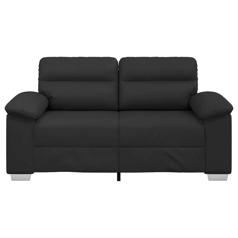 Sofa 2-osobowa czarna 160x81x84 cm ze skóry ekologicznej