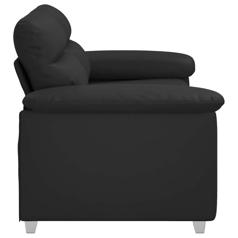 Sofa 2-osobowa czarna 160x81x84 cm ze skóry ekologicznej