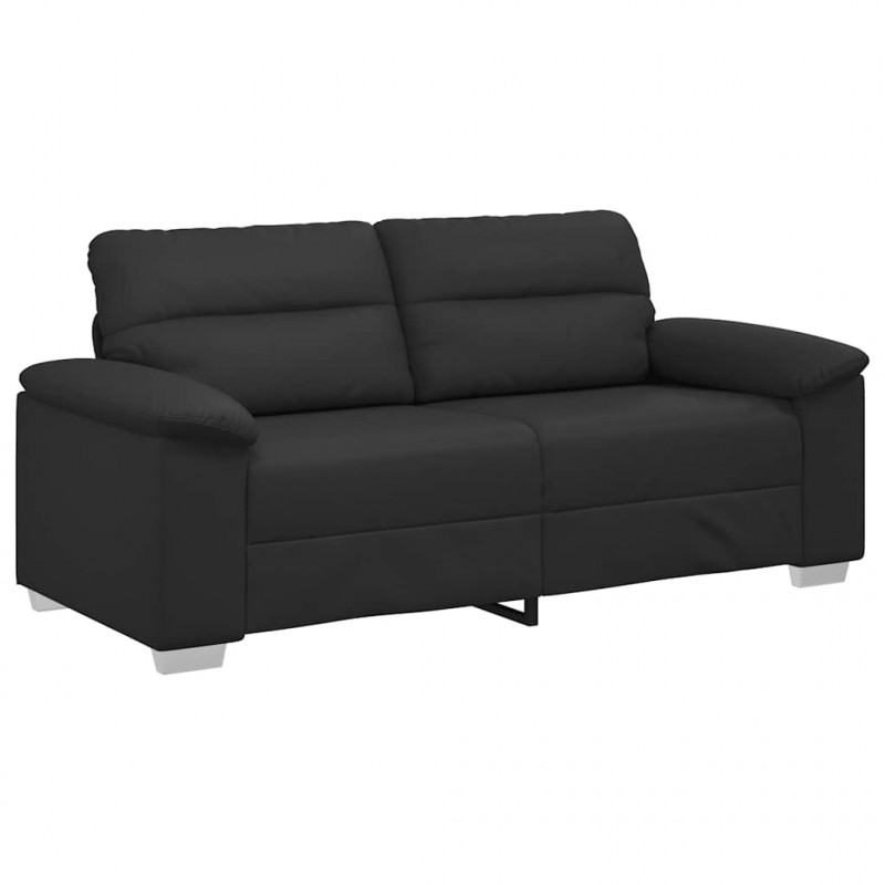 Sofa 2-osobowa czarna 180x81x84 cm ze skóry ekologicznej