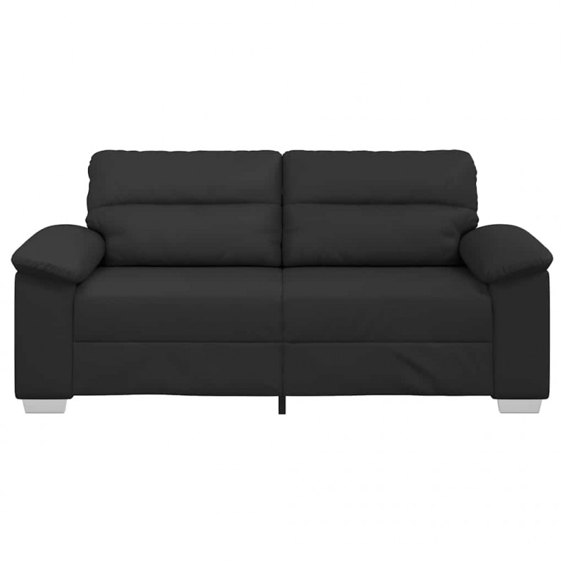Sofa 2-osobowa czarna 180x81x84 cm ze skóry ekologicznej