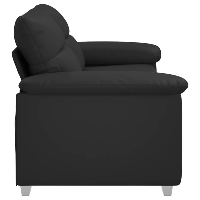 Sofa 2-osobowa czarna 180x81x84 cm ze skóry ekologicznej