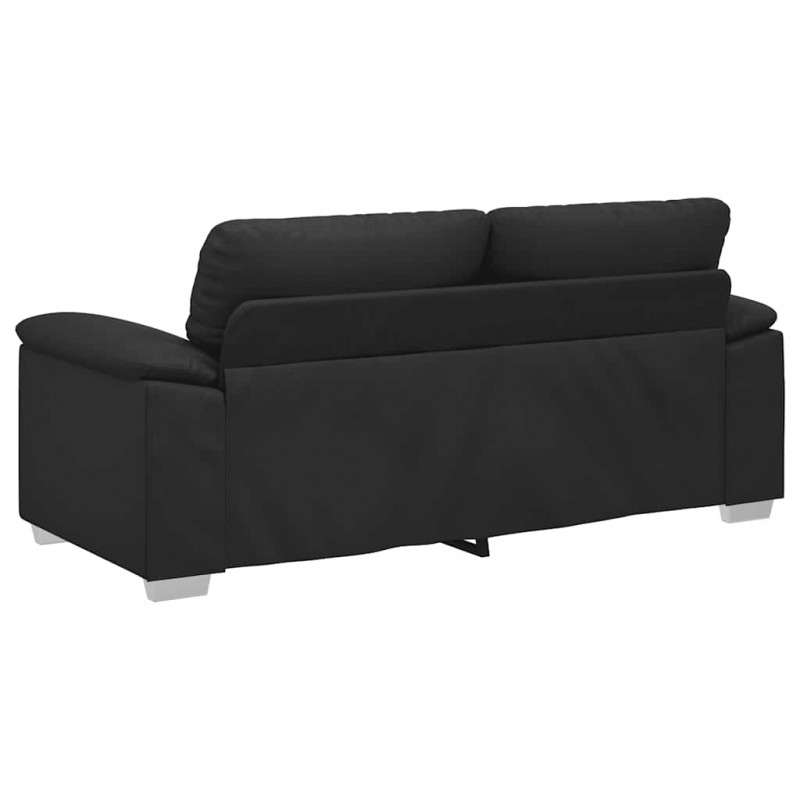 Sofa 2-osobowa czarna 180x81x84 cm ze skóry ekologicznej