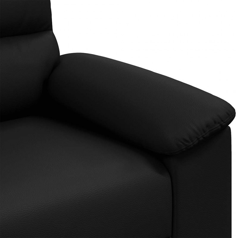 Sofa 2-osobowa czarna 180x81x84 cm ze skóry ekologicznej