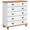 Komoda ASKIM Biały 91 x 40 x 95,5 cm Lite drewno sosnowe