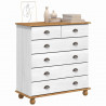 Komoda ASKIM Biały 91 x 40 x 95,5 cm Lite drewno sosnowe