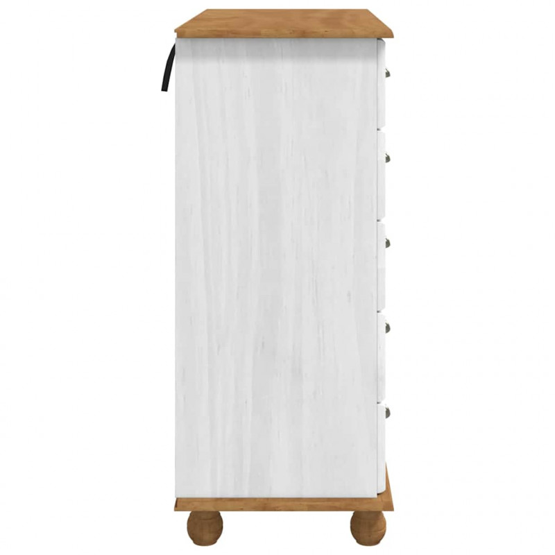 Komoda ASKIM Biały 91 x 40 x 95,5 cm Lite drewno sosnowe