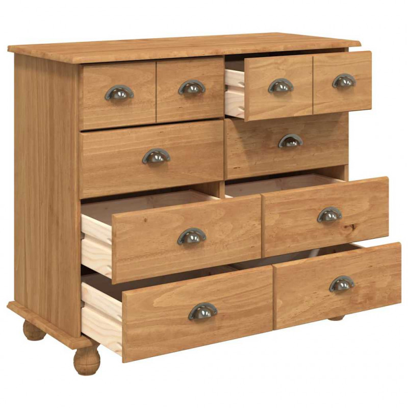 Komoda ASKIM Brązowy 91 x 40 x 79 cm Lite drewno sosnowe