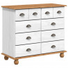 Komoda ASKIM Biały 91 x 40 x 79 cm Lite drewno sosnowe