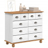Komoda ASKIM Biały 91 x 40 x 79 cm Lite drewno sosnowe