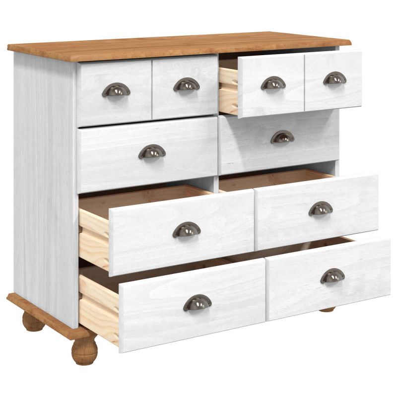 Komoda ASKIM Biały 91 x 40 x 79 cm Lite drewno sosnowe