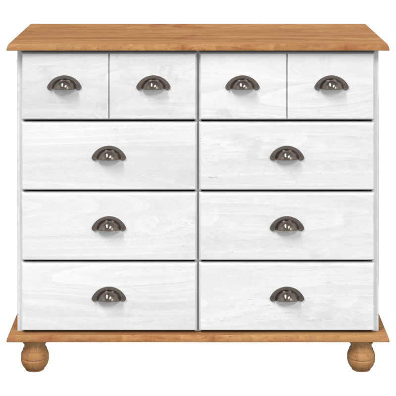Komoda ASKIM Biały 91 x 40 x 79 cm Lite drewno sosnowe