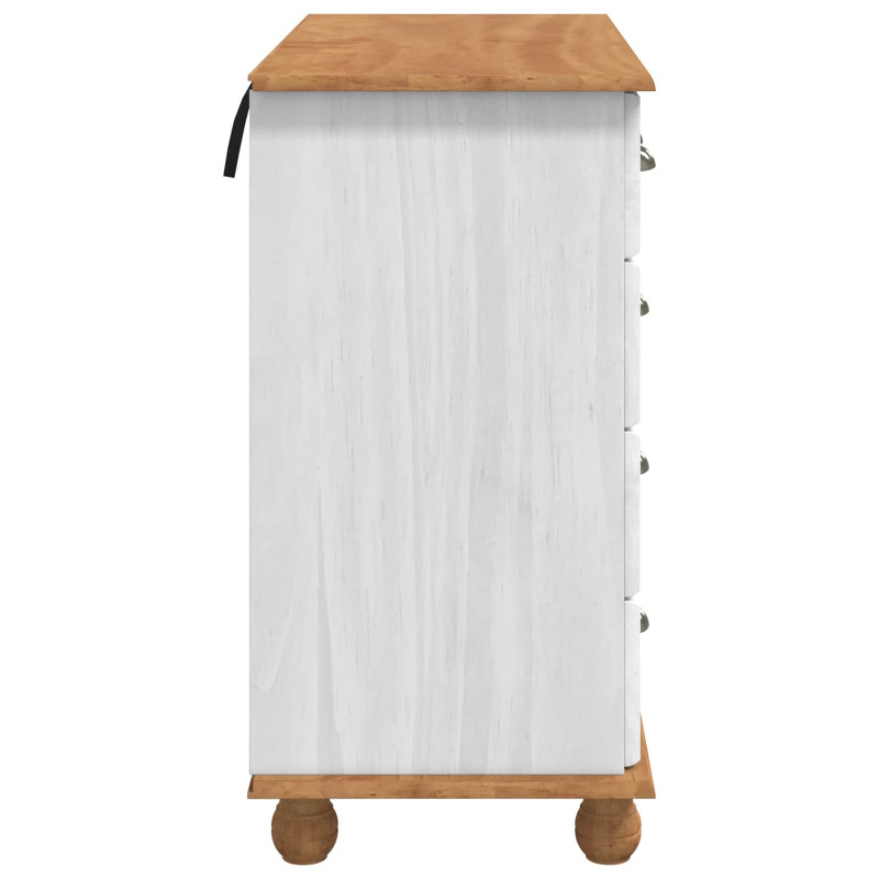 Komoda ASKIM Biały 91 x 40 x 79 cm Lite drewno sosnowe