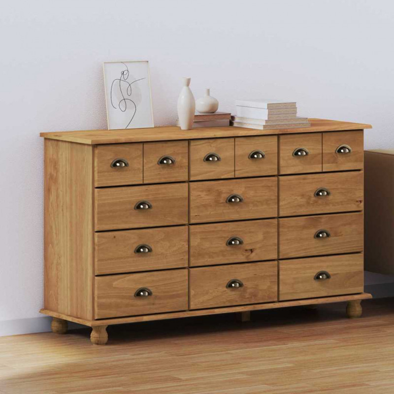 Komoda ASKIM Brązowy 79 x 40 x 133,5 cm Lite drewno sosnowe