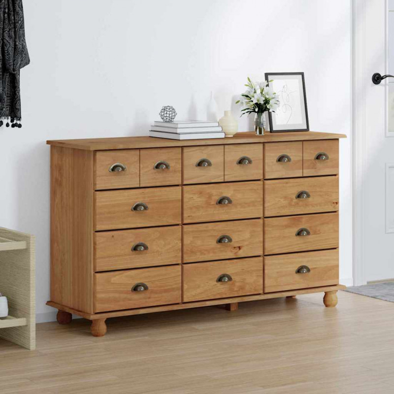 Komoda ASKIM Brązowy 79 x 40 x 133,5 cm Lite drewno sosnowe