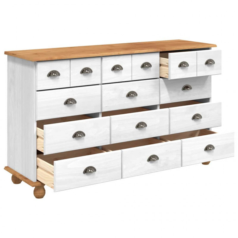 Komoda ASKIM Biały 79 x 40 x 133,5 cm Lite drewno sosnowe