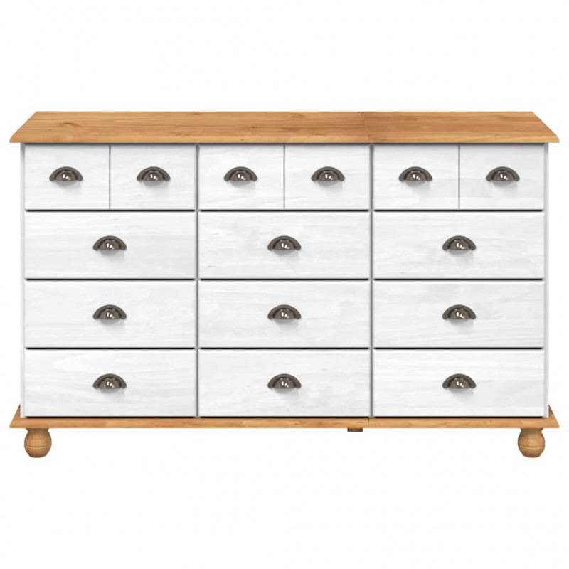 Komoda ASKIM Biały 79 x 40 x 133,5 cm Lite drewno sosnowe
