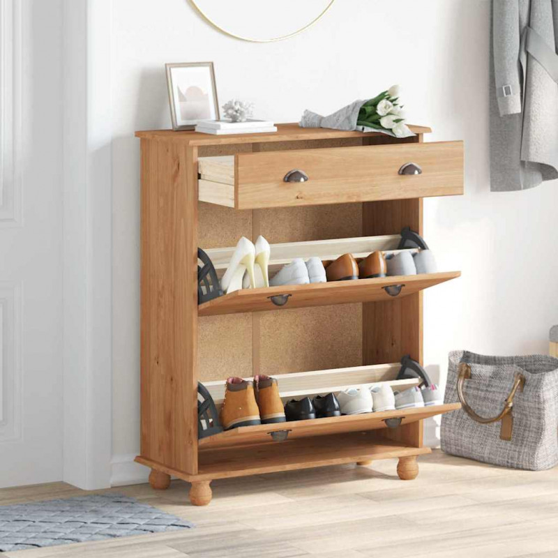 Szafka na buty z szufladą ASKIM Brązowy 85 x 35 x 108 cm
