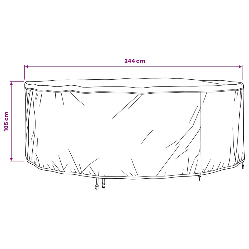 Pokrowiec na meble ogrodowe 244 x 244 x 105 cm