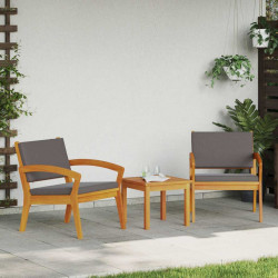 Zestaw bistro z poduszką 3 pcs Brązowy Poliester