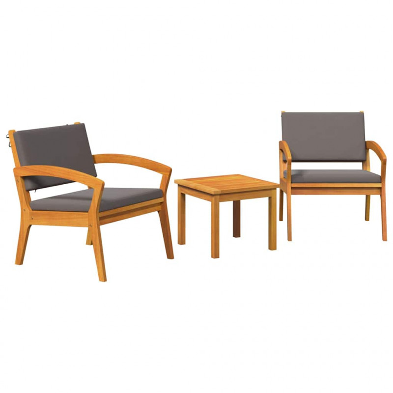 Zestaw bistro z poduszką 3 pcs Brązowy Poliester