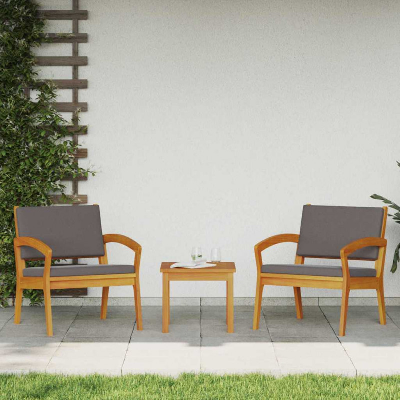 Zestaw bistro z poduszką 3 pcs Brązowy Poliester
