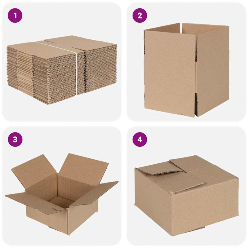 Pudełko składane 50 pcs Naturalny 15 x 15 x 8 cm Tektura