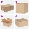 Pudełko składane 50 pcs Naturalny 20 x 15 x 10 cm Tektura