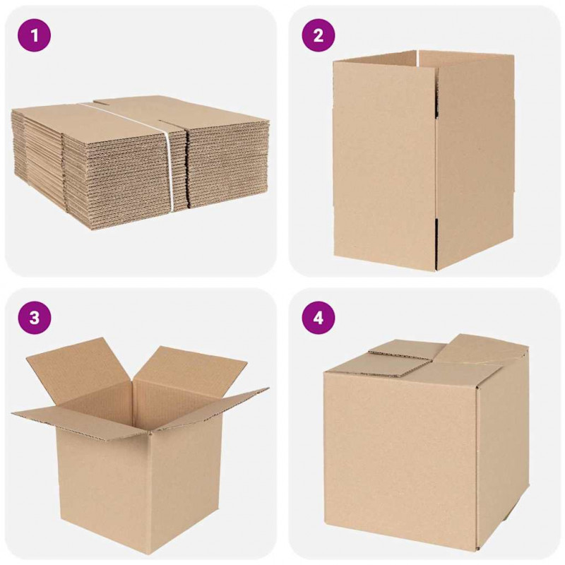 Pudełko składane 50 pcs Naturalny 20 x 20 x 20 cm Tektura