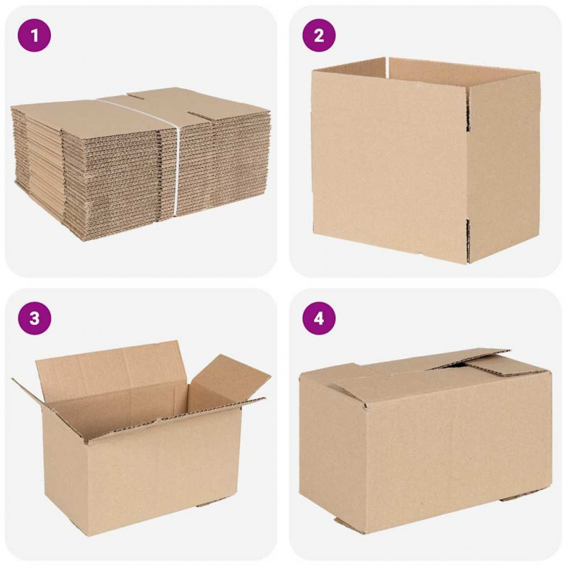 Pudełko składane 50 pcs Naturalny 24 x 13 x 13 cm Tektura