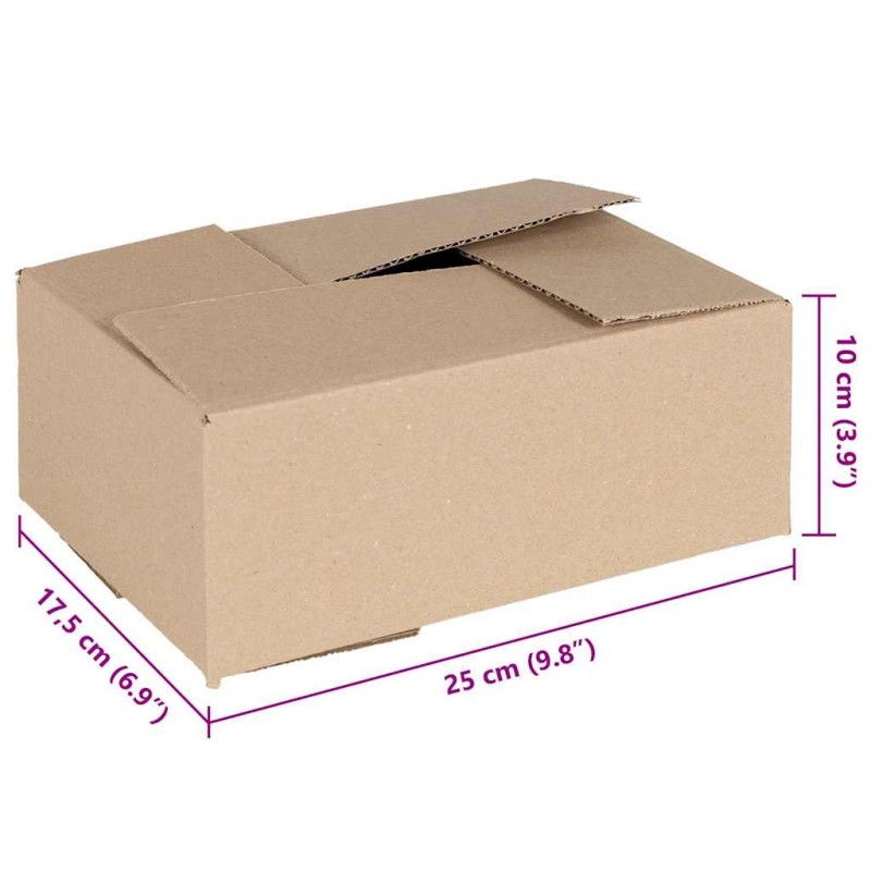 Pudełko składane 50 pcs Naturalny 25 x 17,5 x 10 cm Tektura