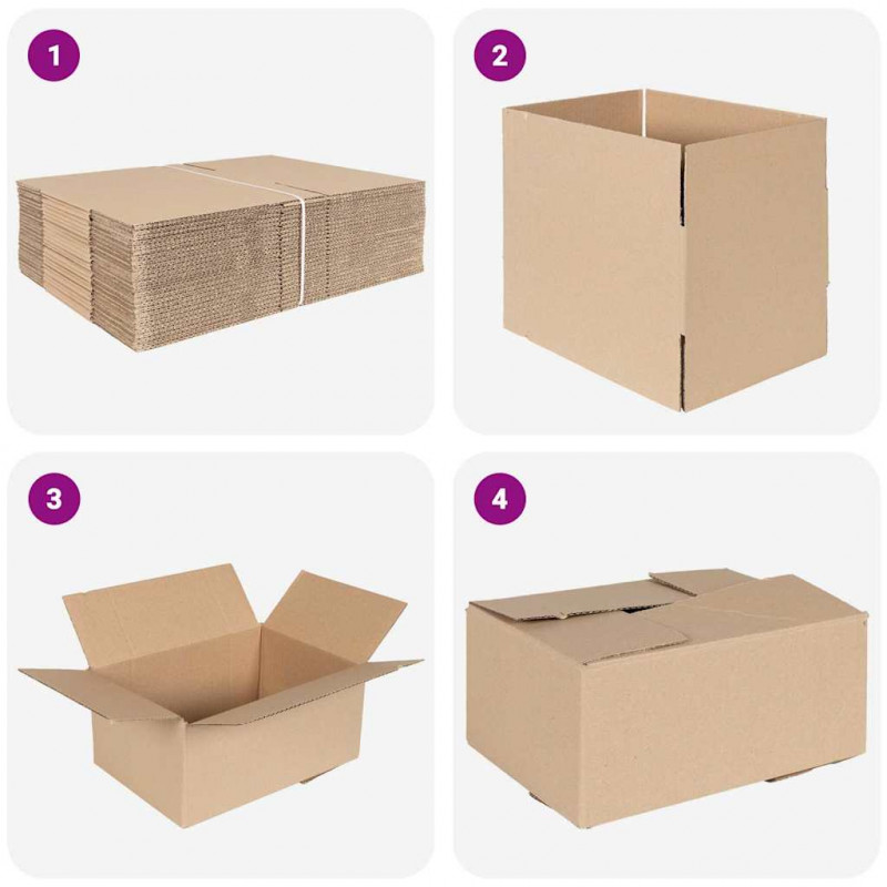 Pudełko składane 50 pcs Naturalny 30 x 21,5 x 14 cm Tektura