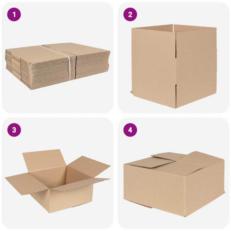 Pudełko składane 50 pcs Naturalny 30 x 30 x 15 cm Tektura