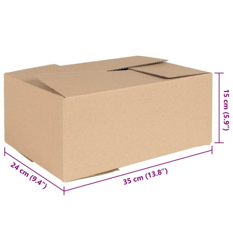 Pudełko składane 50 pcs Naturalny 35 x 24 x 15 cm Tektura