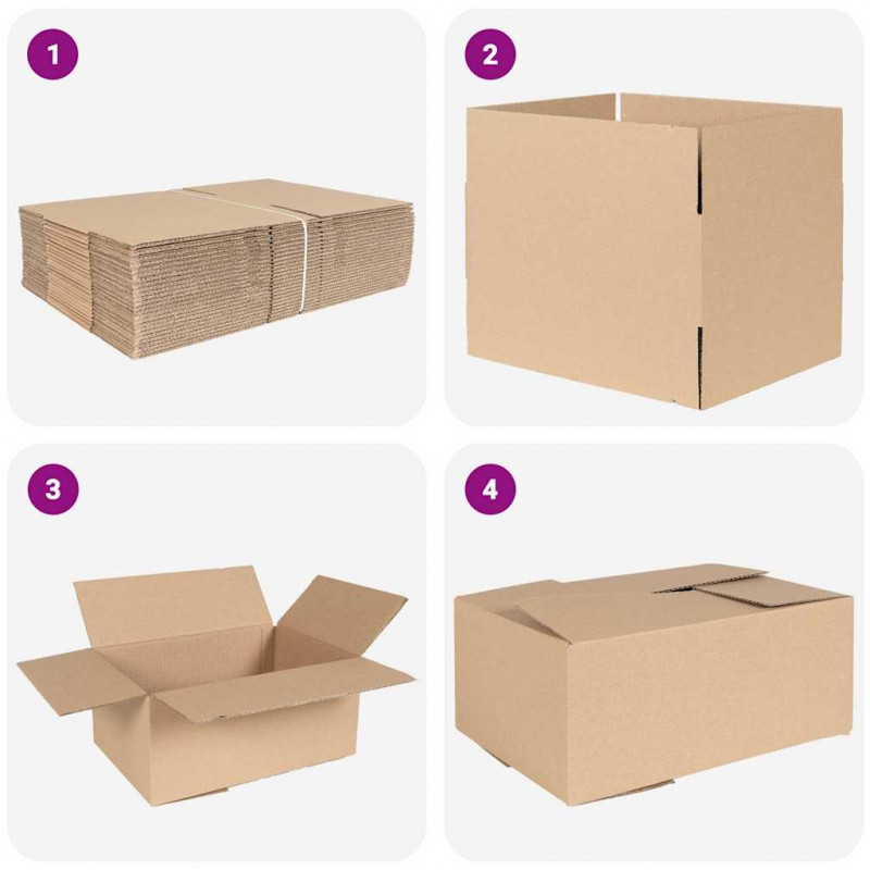 Pudełko składane 50 pcs Naturalny 35 x 24 x 15 cm Tektura