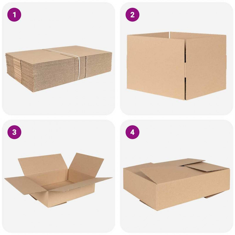 Pudełko składane 50 pcs Naturalny 40 x 30 x 10 cm Tektura