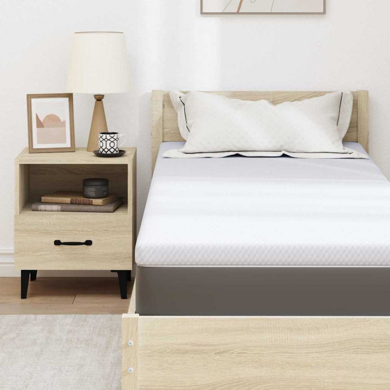 Nakładka na materac Biały 70 x 200 cm Tkanina jacquard